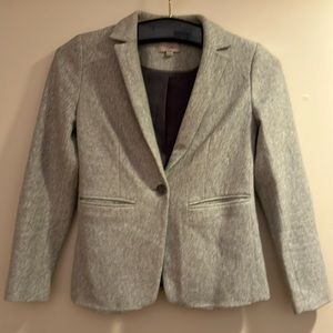 Light Grey LOFT Blazer with Faux Suede Elbow Patches